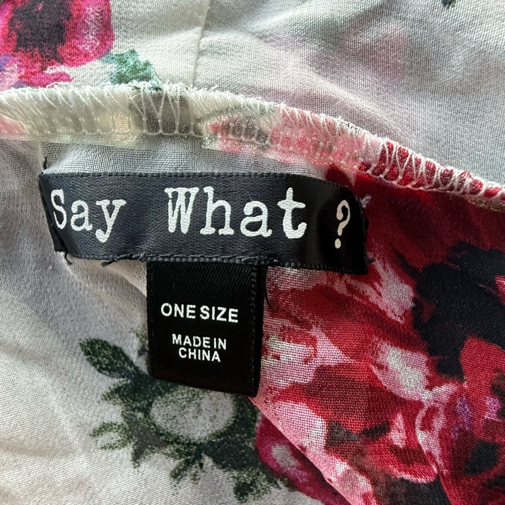 Say What? Floral Longline Kimono - Pink Rose & Script Print - One Size - Picture 6 of 6